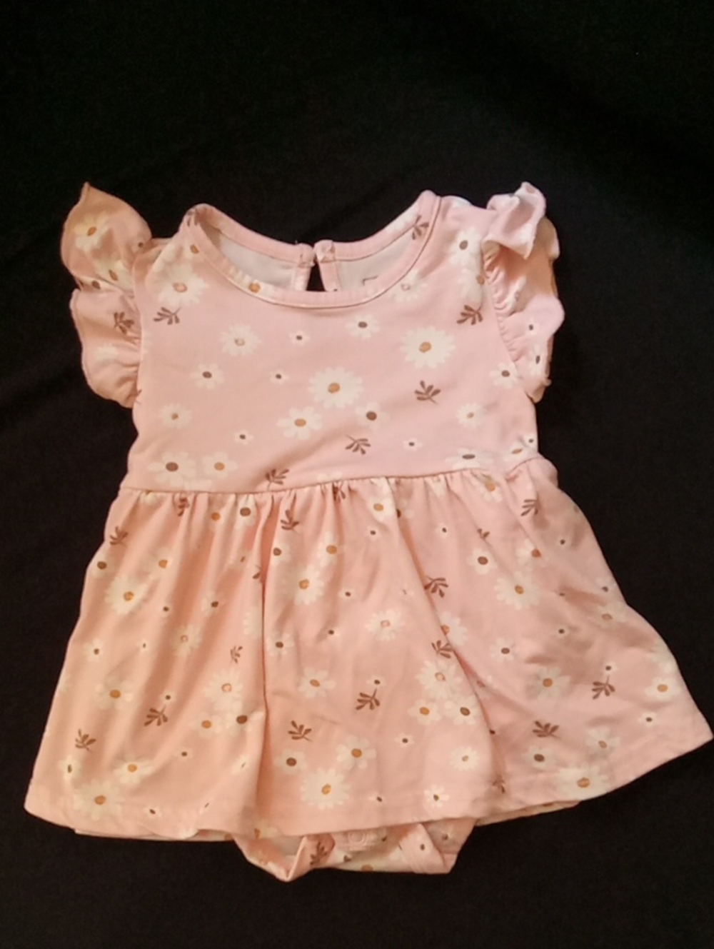 Pink Floral Flutter-Sleeve Kids Dress